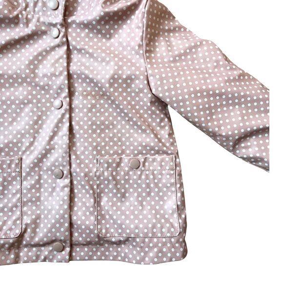 C&C California Plush Lined Rain Coat Jacket Pink White Polka Dot Girls 3T - Picture 2 of 5